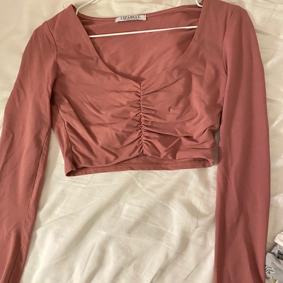 Mauve long sleeve crop top - Picture 4 of 4